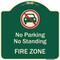 Signmission Designer Series-No Parking Or Standing Fire Zone With Graphic, 18" x 18", G-1818-9958 A-DES-G-1818-9958 - alternate 1